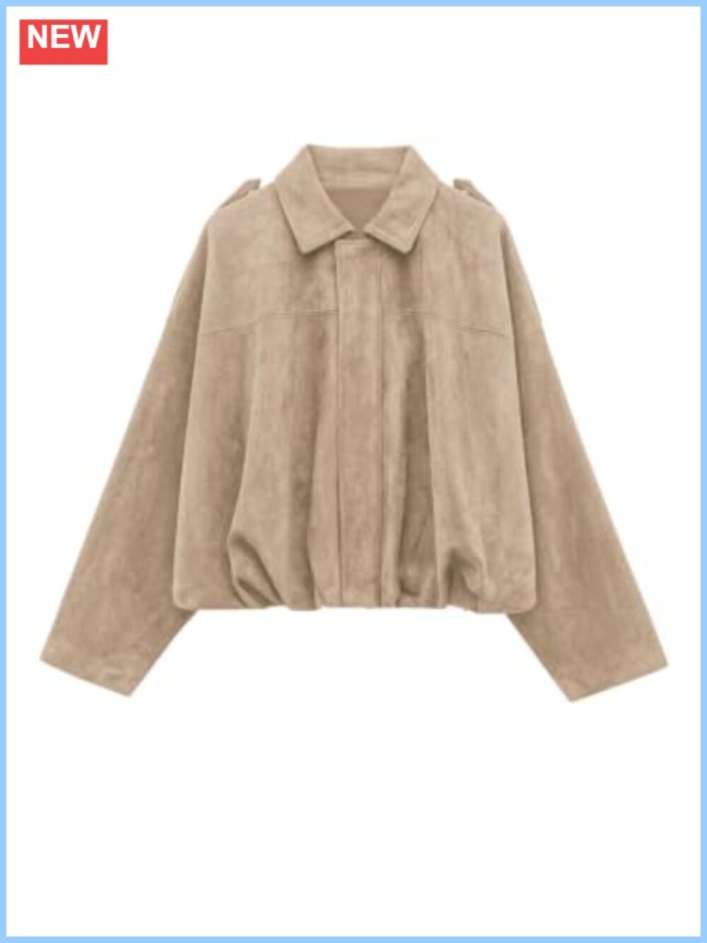 Faux Suede Cropped Bomber Jacket Women Zip Motorcycle